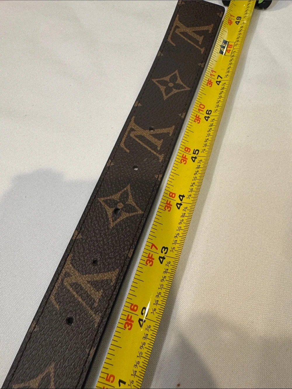 Authentic Louis Vuitton Monogram Brown Canvas Belt with Gold LV Buckle